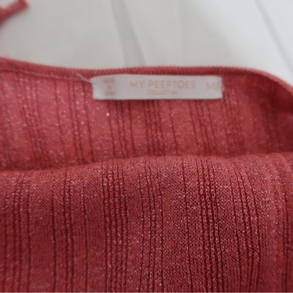 Red Ribbed Knit Dress - Picture 5 of 5